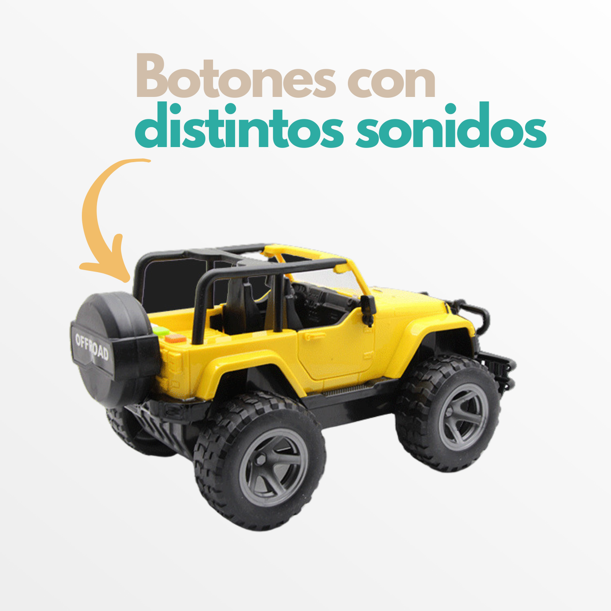 Jeep Juguete A Fricción Con Luces Y Sonido Escala 1:16