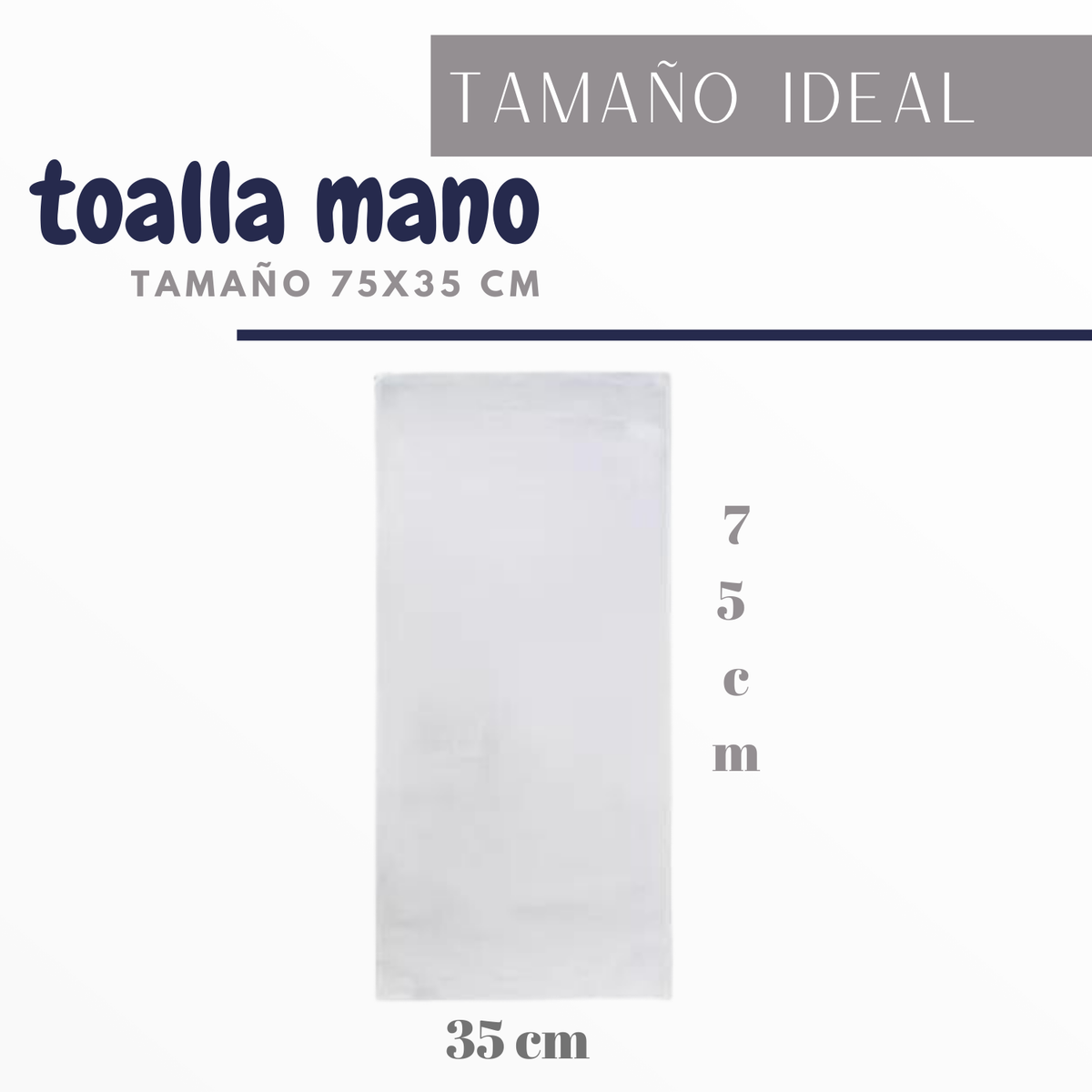 Pack 6 Toalla Mano De Algodon Baño Cara Cocina Gym 35x75cm