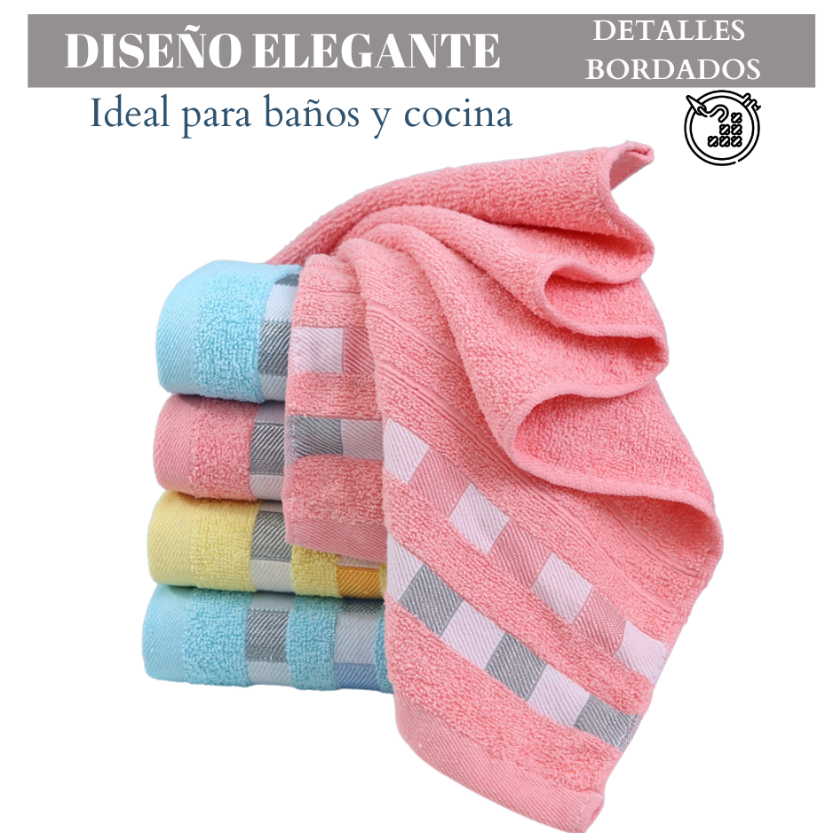 Pack 6 Toallas De Mano Algodon Baño Cocina Hotel Spa 35x75cm