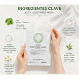 Máscara facial calmante OOTD Cica Soothing para cuidado de la piel coreano, con ingredientes relajantes y textura suave.