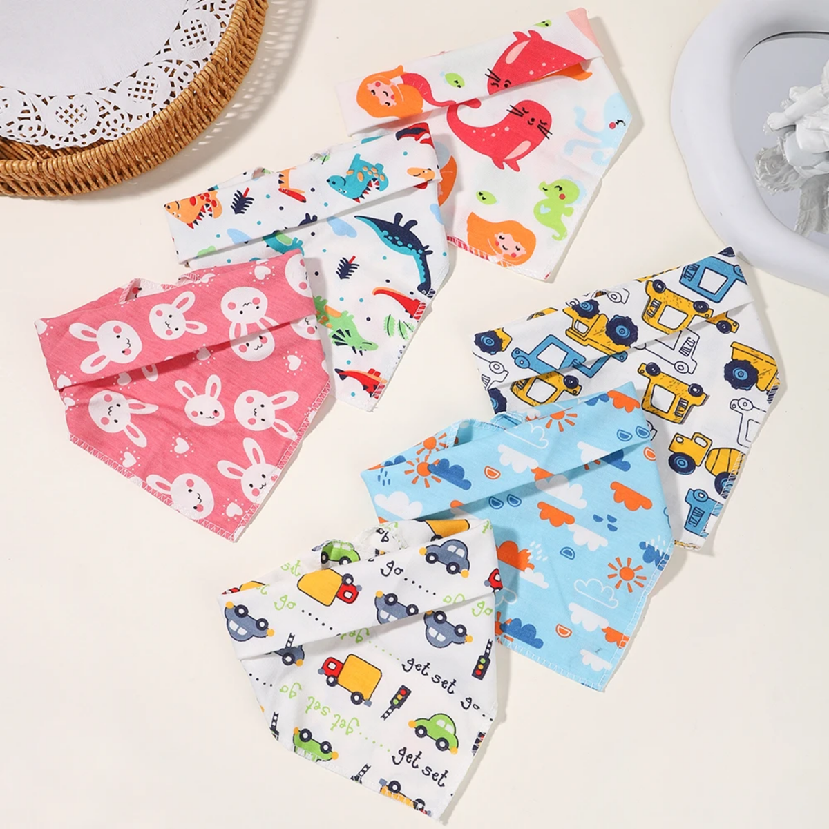 Pack 12 Baberos Bandanas Algodón Para Bebés