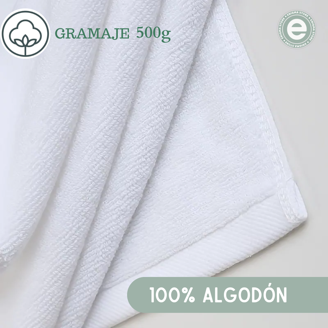 Set 3 Toallas De Baño Hotel De Algodon Blancas 70x140 500gr