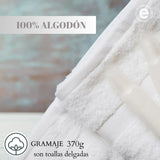 Tres toallas blancas de ducha de algodón de 370 g en un set, ideales para baño, de la marca Enigma Store.