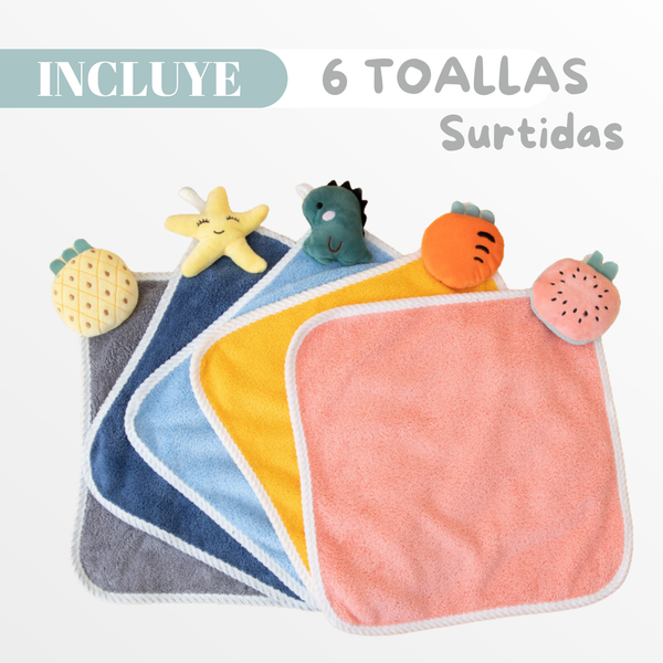 Pack 6 Toallas De Mano Colgante De Microfibra Cocina Y Baño