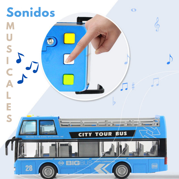 Autobus De Juguete City Tour Bus Doble Piso Con Luz Y Sonido