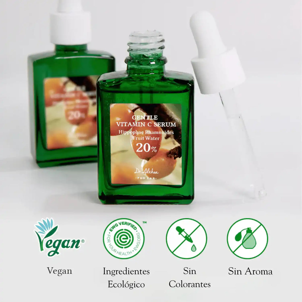 Suero de vitamina C suave de Dr Althea, 30ml, para cuidado facial coreano, con textura ligera y fórmula hidratante.