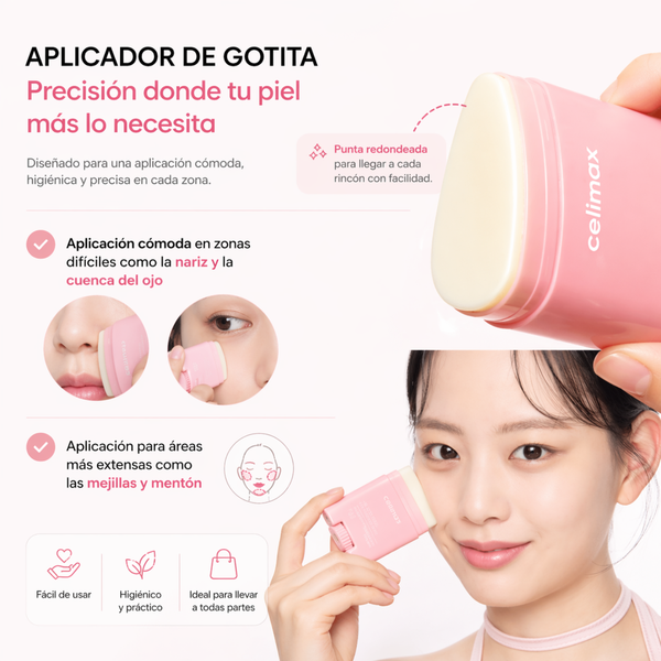Barra de protector solar matificante CELIMAX Oil Control para control de grasa y brillo en piel coreana, 19g.