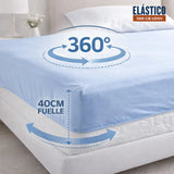 Juego de 4 sábanas turcas ajustables Hoteleras Torero de Enigma Store, en color neutro, con bordes elásticos para cama.