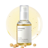 Esencia de frijol Mixsoon para cuidado de la piel coreano, frasco de 50ml con diseño transparente y etiqueta blanca