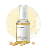 Esencia de frijol Mixsoon para cuidado de la piel coreano, frasco de 50ml con diseño transparente y etiqueta blanca