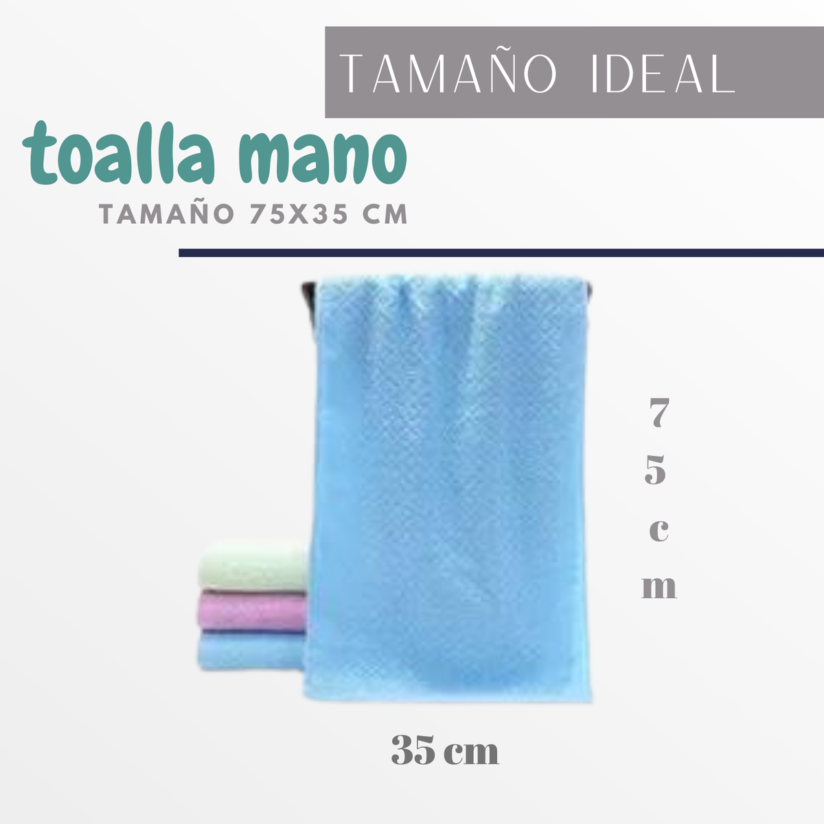 Pack 6 Toallas De Mano Algodon Baño Cocina Hotel Spa 35x75cm