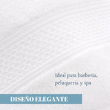Conjunto de 4 toallas blancas de mano de algodón para peluquería, hotel y spa, tamaño 35x75 cm de la marca Enigma Store.