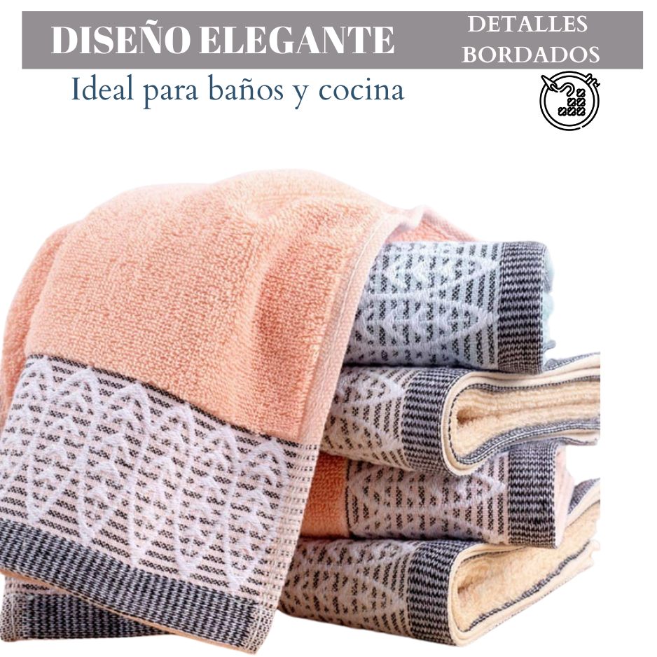 Pack De 6 Toallas Algodón 75x35 cm Baño Cocina