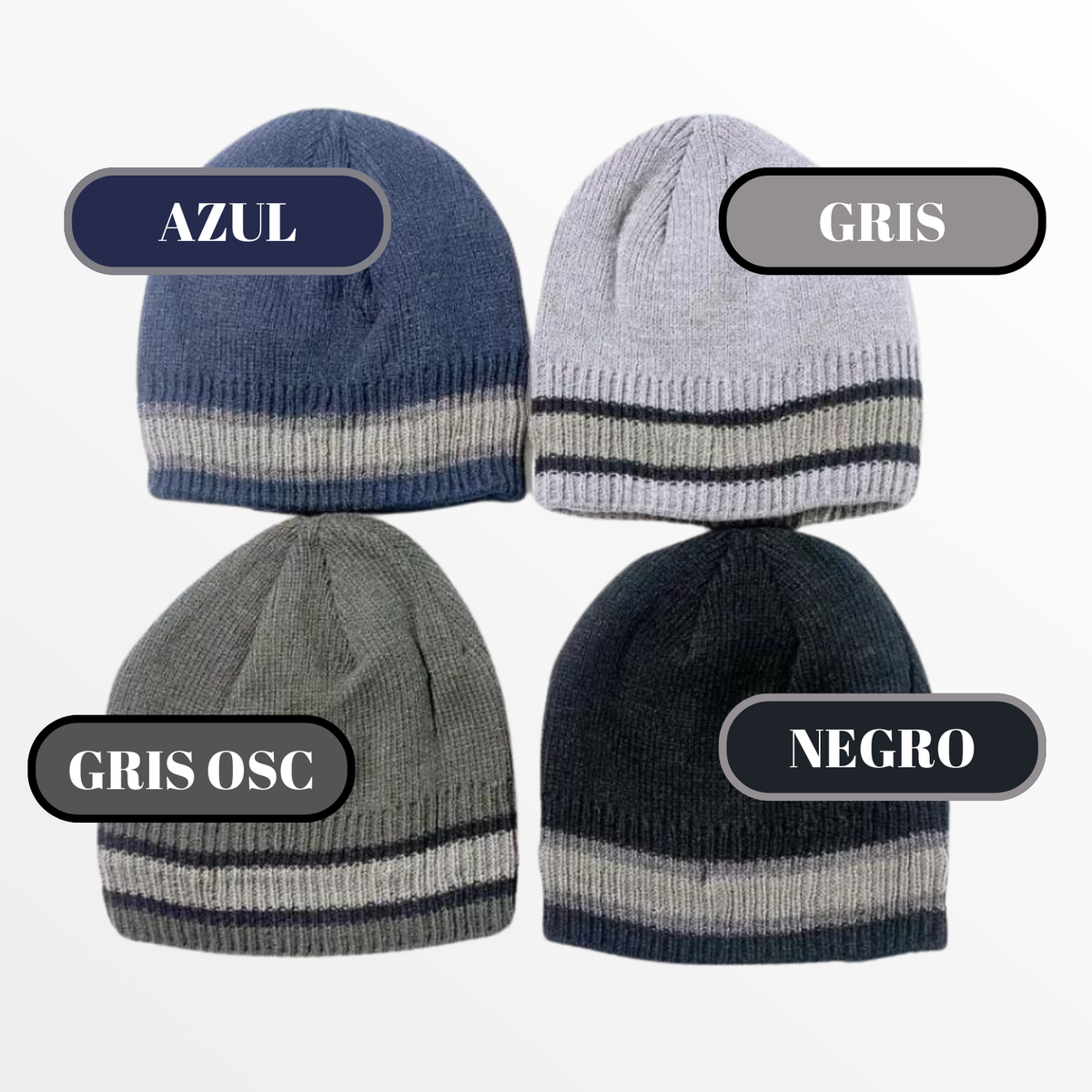 Set De 4 Gorros De Polar Hombre