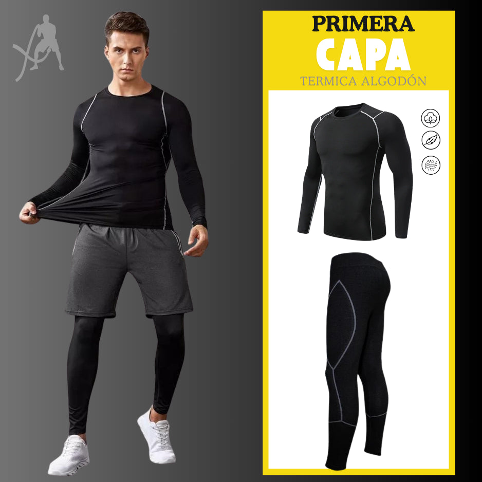 Conjunto Primera Capa Termica Camiseta + Pantalón De Algodón