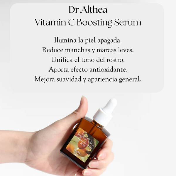 Sérum coreano de vitamina C de 30ml de Dr Althea, con botella transparente y gotero para aplicación facial.