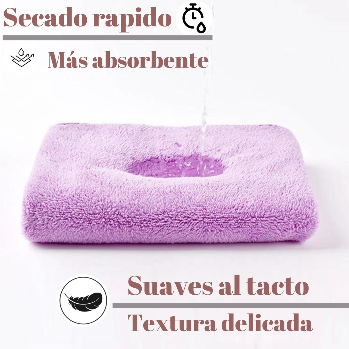 Pack 6 Toalla De Mano Microfibra Baño Spa Hotel Cocina 35x75