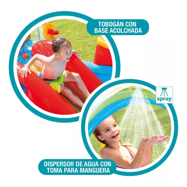 Centro Juegos Inflable INTEX Arcoíris 297X193X135 CM, 428L