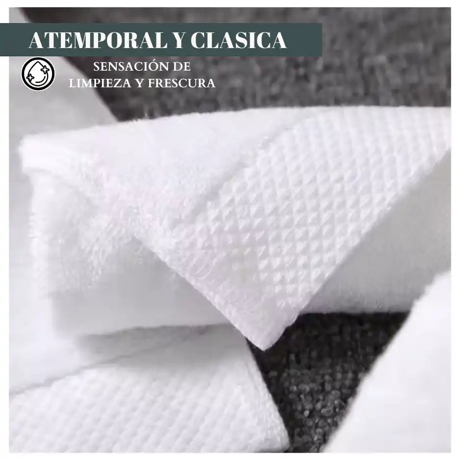 Juego de 4 toallas blancas de algodón para baño, tamaño 75x35 cm, peso 130 g, ideales para hotel y uso doméstico