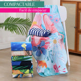 Pack de 4 toallas de playa de microfibra Enigma Store, secado rápido, 70x140cm, con diseño para mujer, ideal para la playa.
