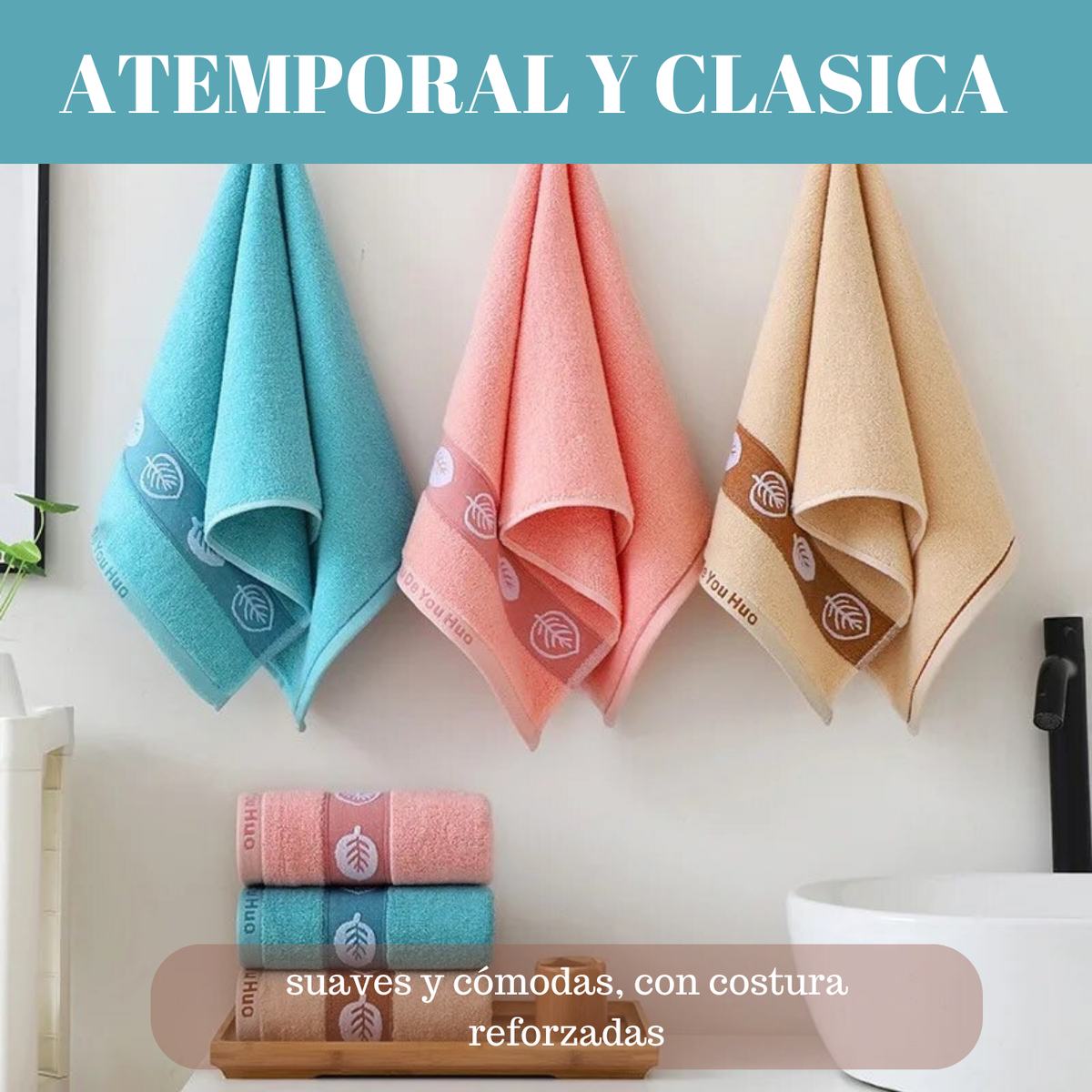 Pack 6 Toallas De Mano Algodon Baño Cocina Hotel Spa 35x75cm