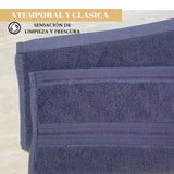 Toallas de algodón grafito de 130 g, pack de 4, ideales para hotel y spa, con textura suave y aspecto elegante.