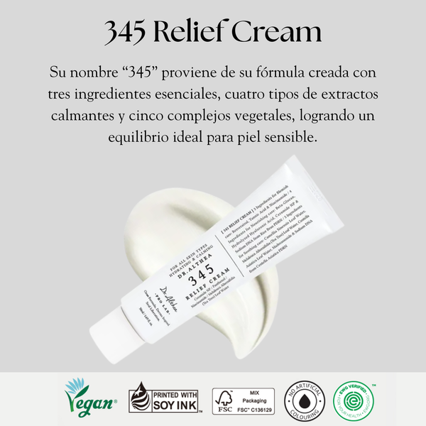 Crema de alivio Dr Althea 345, crema coreana para cuidado de la piel con textura cremosa y envase en la imagen.