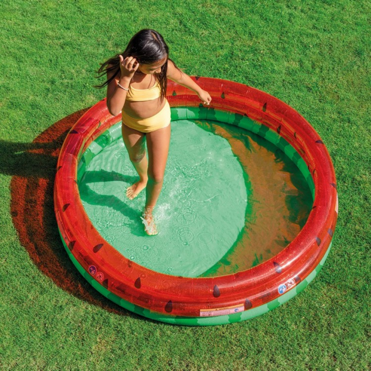 Piscina inflable  3 aros INTEX Sandía para Niños 168x38 cm