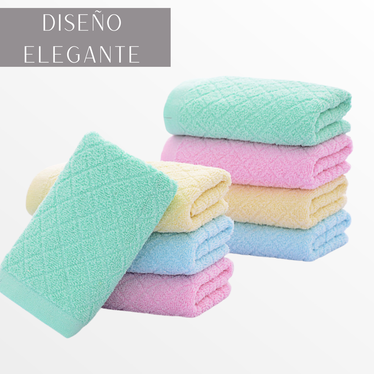 Pack 6 Toallas De Mano Algodon Baño Cocina Hotel Spa 35x75cm