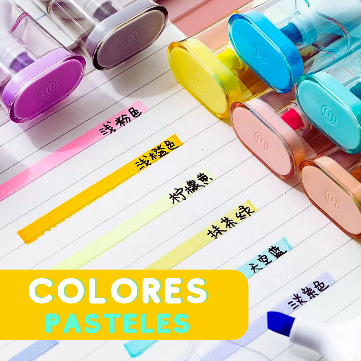 Pack De 6 Destacadores Resaltadores Pastel