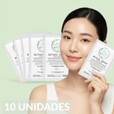 Máscara de serum con retinol de OOTD, mascarilla coreana para reafirmar y humectar la piel del rostro.