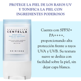 Protector solar en barra SKIN1004 Hyalu-Cica Silky-fit Sun Stick de 20g, fórmula hidratante y calmante para la piel.