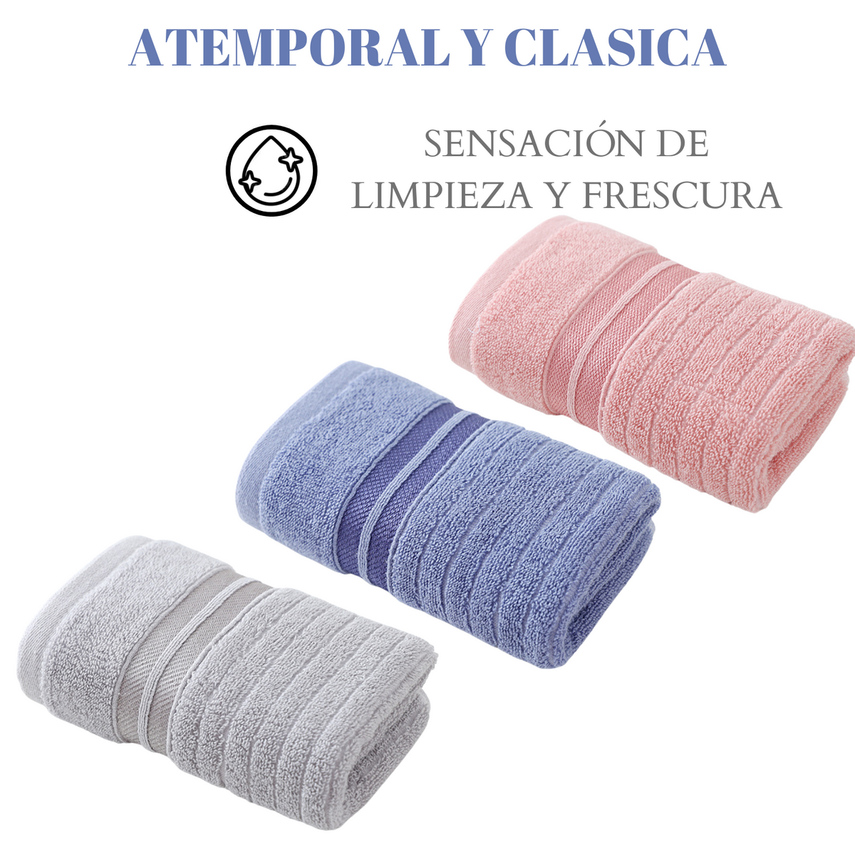 Pack 6 Toallas De Mano Algodon Baño Cocina Hotel Spa 35x75cm