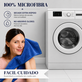 Juego de 2 toallas de baño grandes de microfibra azul, tamaño 90x180 cm, de la marca Enigma Store.
