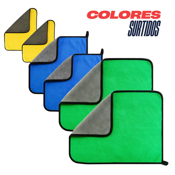 Paños de microfibra para auto de 30x40 cm, set de 12, con textura suave y absorbente, marca Enigma Store.