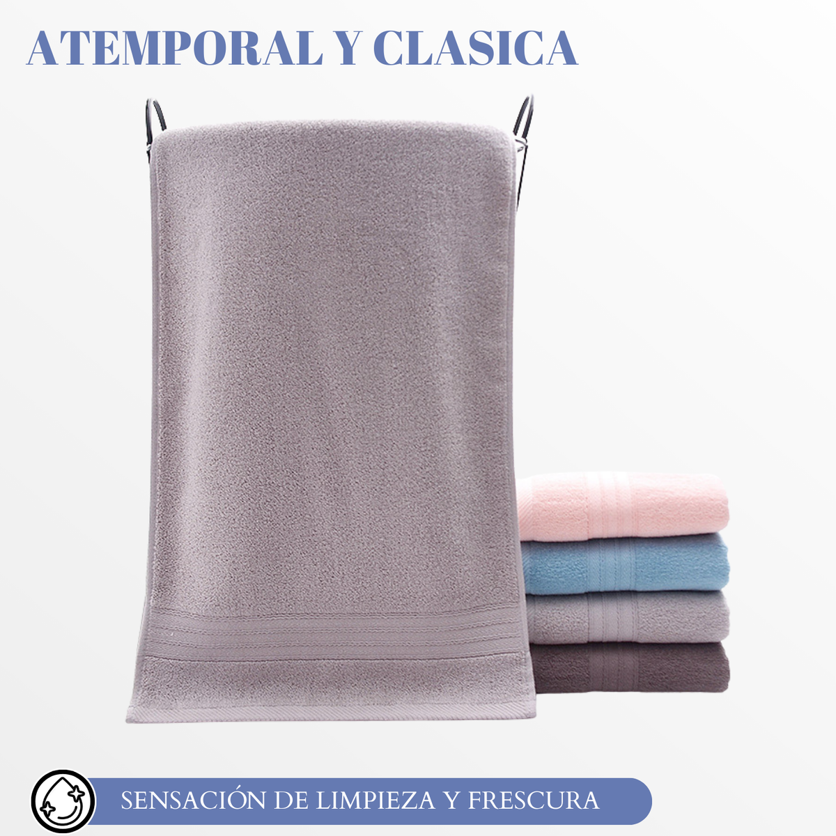 Pack 3 Toallas Baño Hotel 100% Algodón De 70x140 Cm 450gr