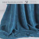 Juego de 2 toallas de baño grandes de microfibra azul, tamaño 90x180 cm, de la marca Enigma Store.