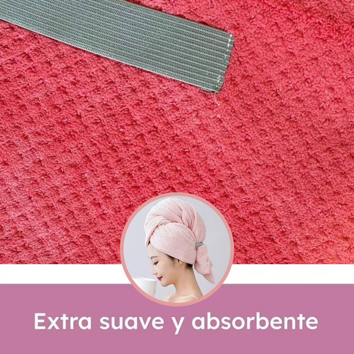 Toalla Secado De Pelo Súper Absorbente Microfibra 60x105 Cm