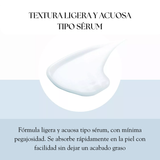 Suero solar hidratante SKIN1004 Hyalu-Cica Water-Fit Sun Serum 50ml, envase con textura ligera y protección solar.