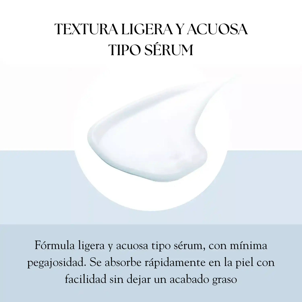 Suero solar hidratante SKIN1004 Hyalu-Cica Water-Fit Sun Serum 50ml, envase con textura ligera y protección solar.