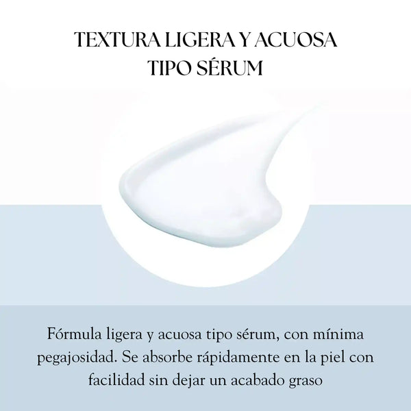 Suero solar hidratante SKIN1004 Hyalu-Cica Water-Fit Sun Serum 50ml, envase con textura ligera y protección solar.