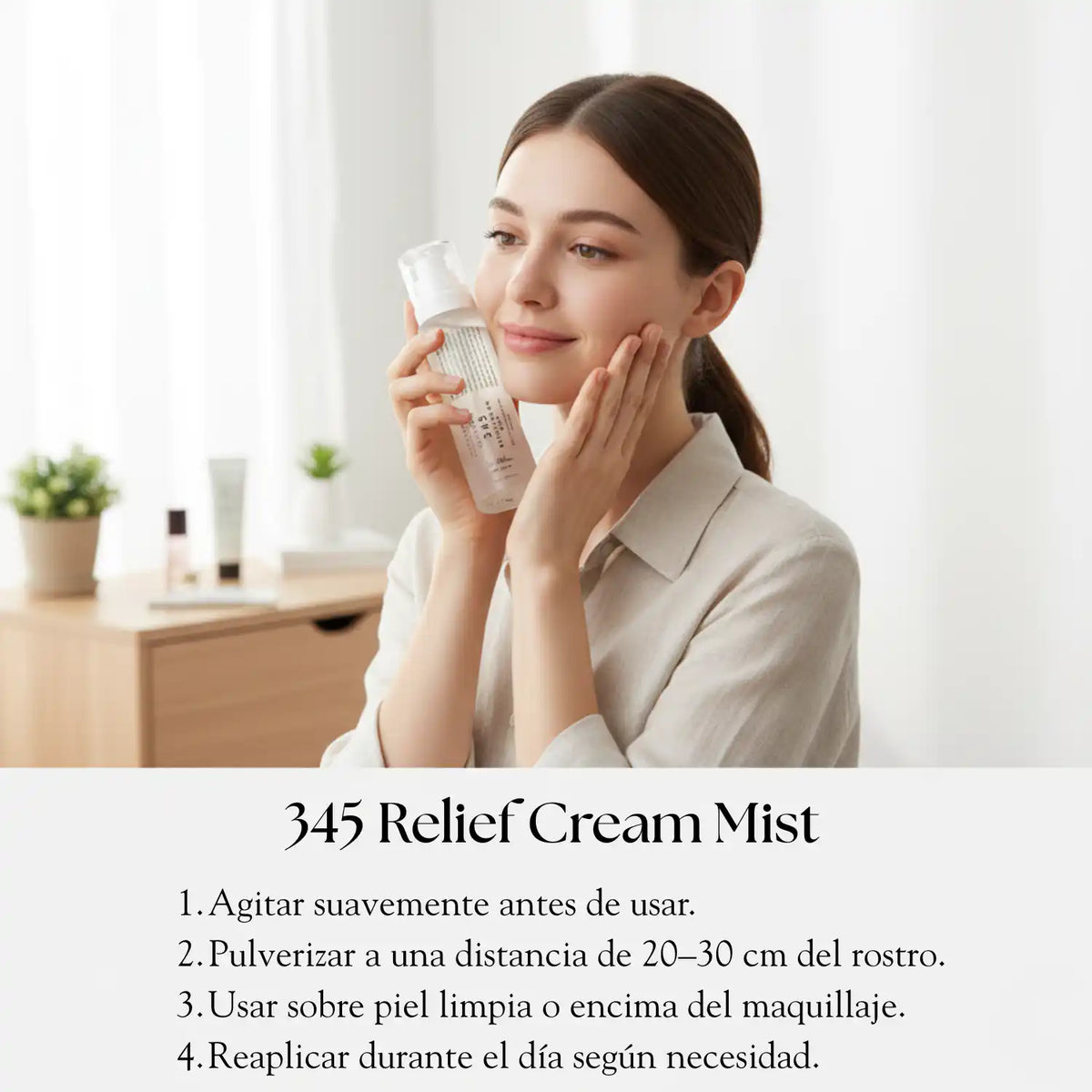 Spray facial de 60ml de la crema alivio Dr Althea, producto coreano de cuidado de la piel, en envase con spray.