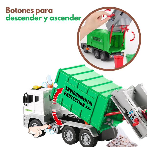 Camion De Basura Recolector Desecho Con Luz Y Sonido