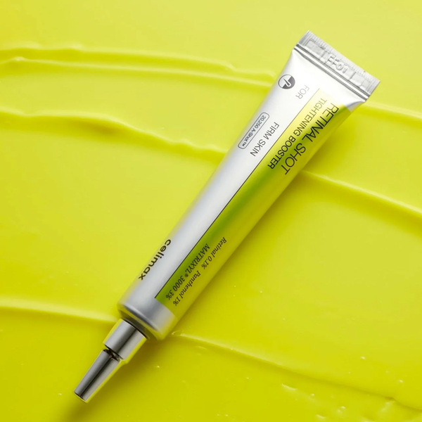 Suero de cuidado de la piel CELIMAX THE VITA-A RETINAL SHOT en botella de 15 ml, con textura ligera y envase compacto.