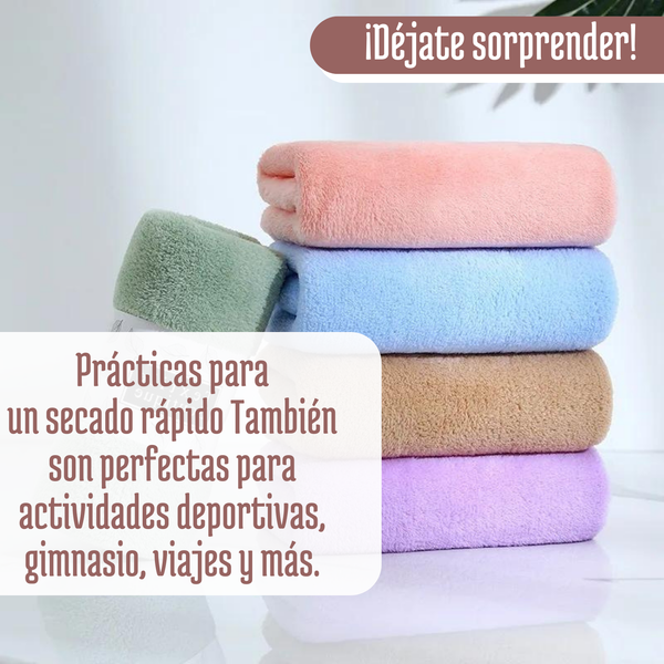 Pack 6 Toalla De Mano Microfibra Baño Spa Hotel Cocina 35x75