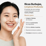Espuma exfoliante de salvado de arroz MIDHA para cuidado facial, en envase de 150 ml, producto coreano de skincare.