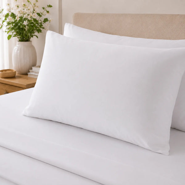 Juego de sábanas blancas de algodón 100% de la marca Matador Torero, suaves y cómodas para cama doble.