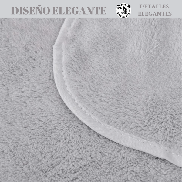 Set 2 Toallas De Baño Grande Microfibra Gris Toallon 90x180cm