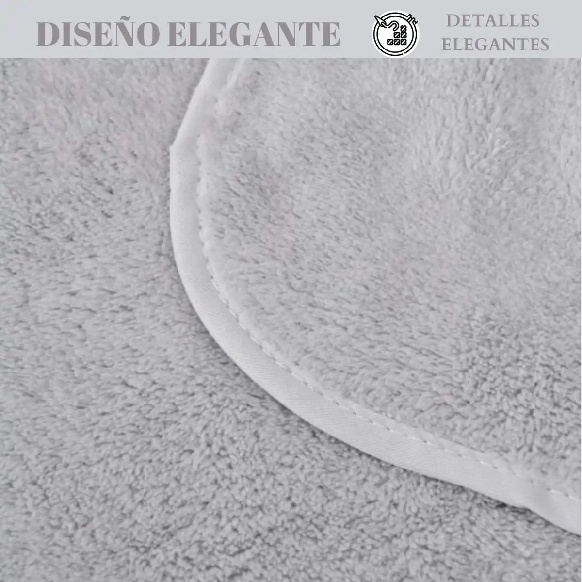 Juego de 2 toallas de baño grandes de microfibra gris de 90x180 cm, suaves y absorbentes, en diseño moderno.