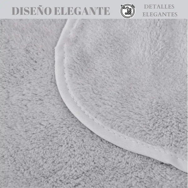 Juego de 2 toallas de baño grandes de microfibra gris de 90x180 cm, suaves y absorbentes, en diseño moderno.